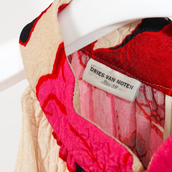 Dries Van Noten Cuzo Fuchsia Floral Halterneck Top - Picture 8 of 10